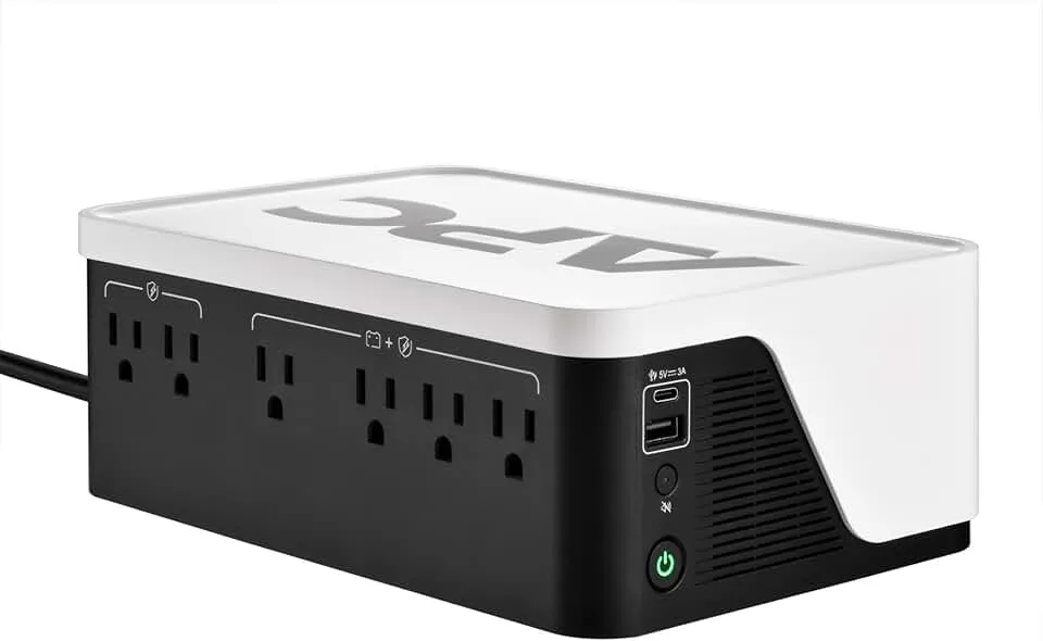 APC UPS Battery Backup, 500VA Backup Battery with 4 Outlets